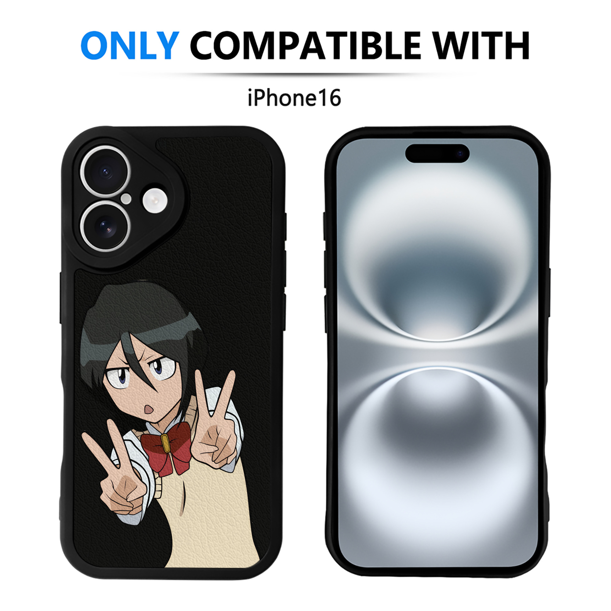 （画像用） ブリーチ 朽木ルキア BLEACH Kuchiki Rukia 【iPhone 16シリーズ対応】シリコンスマホケース（レザー調） 材質：シリコン